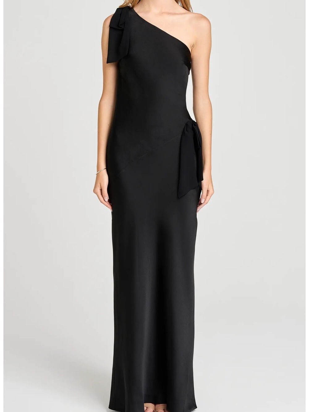 NWT Wayf Black One-Shoulder Gown- M